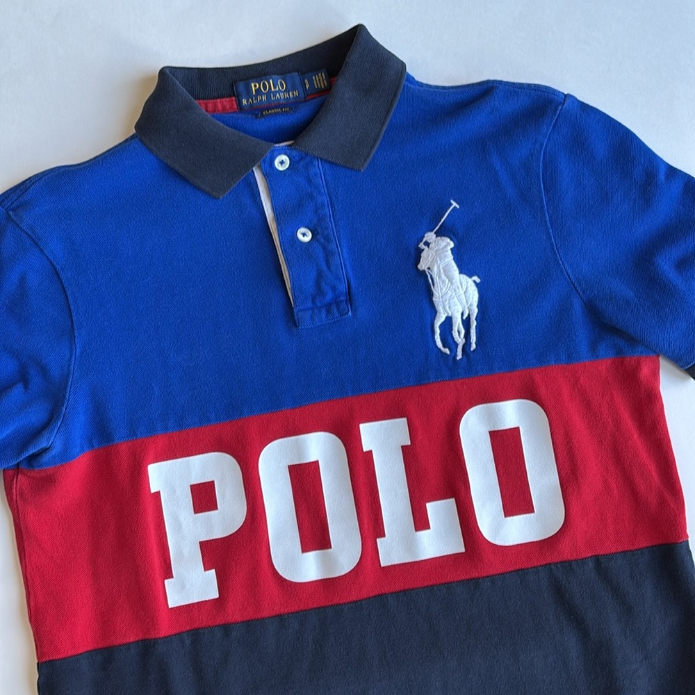 Polo by Ralph Lauren Blue and Red Men's Polo Shirt